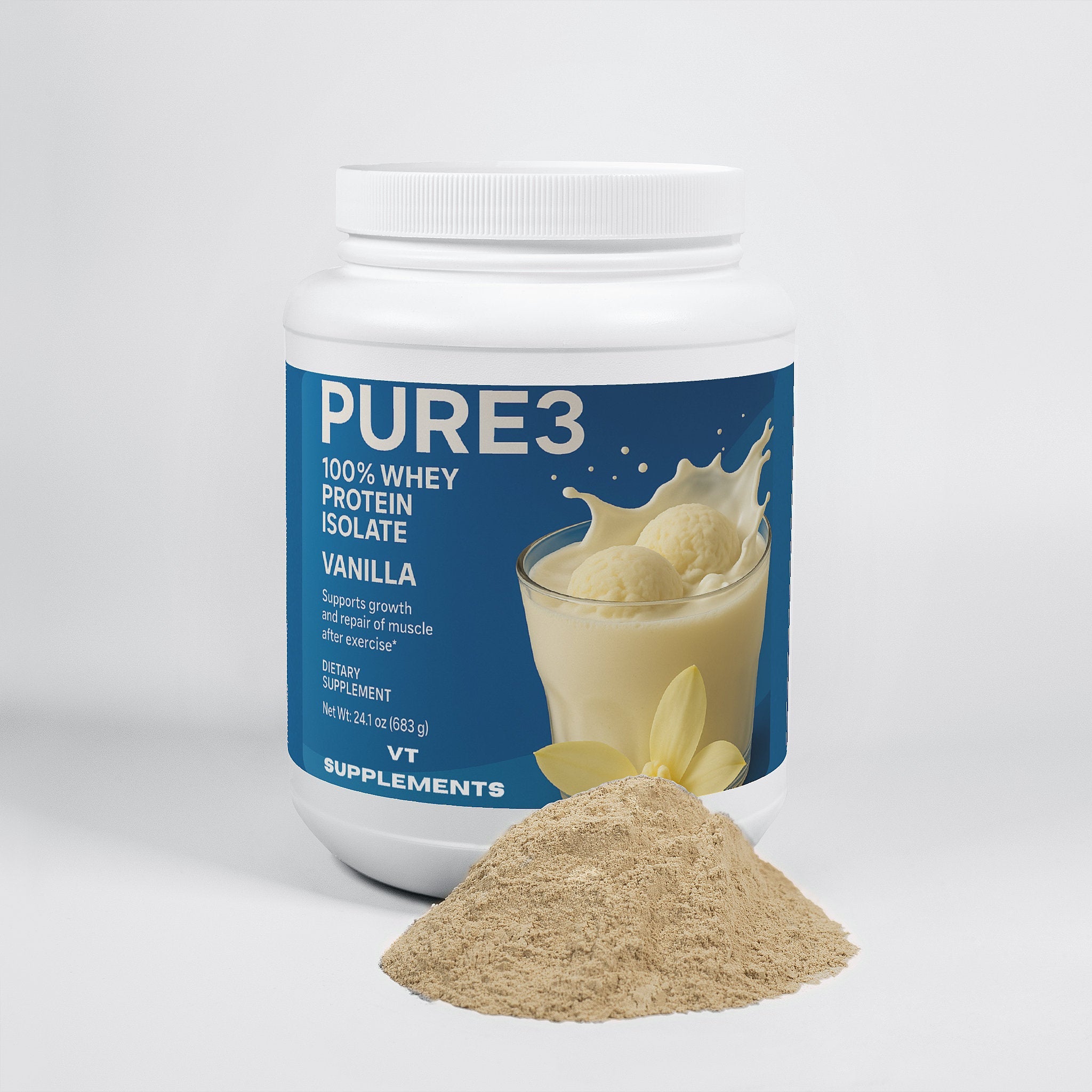 Pure3 Whey Protein Isolate (Vanilla Flavoured) - Vittoro
