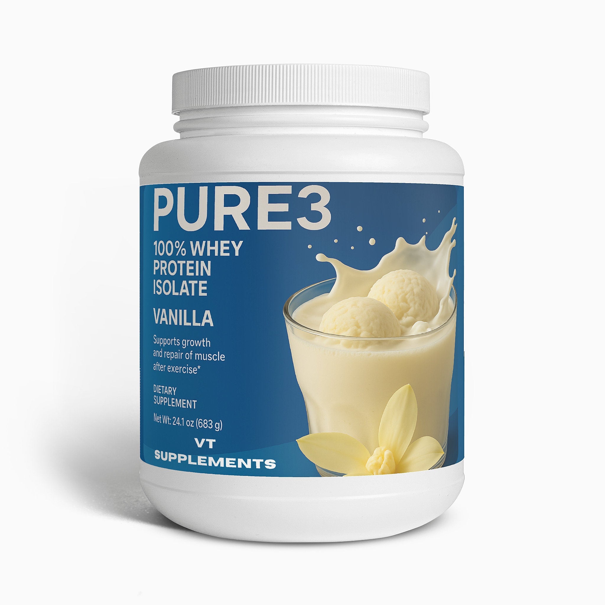 Pure3 Whey Protein Isolate (Vanilla Flavoured) - Vittoro
